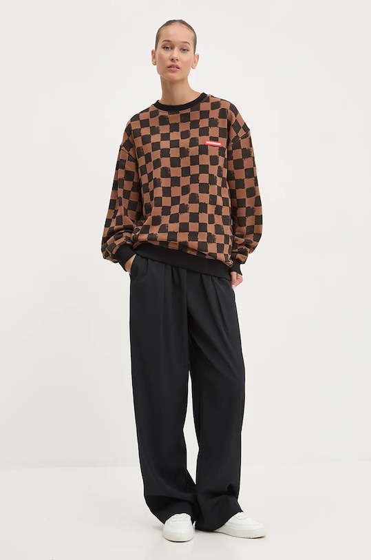 Sprayground hanorac de bumbac SP612 maro AW24