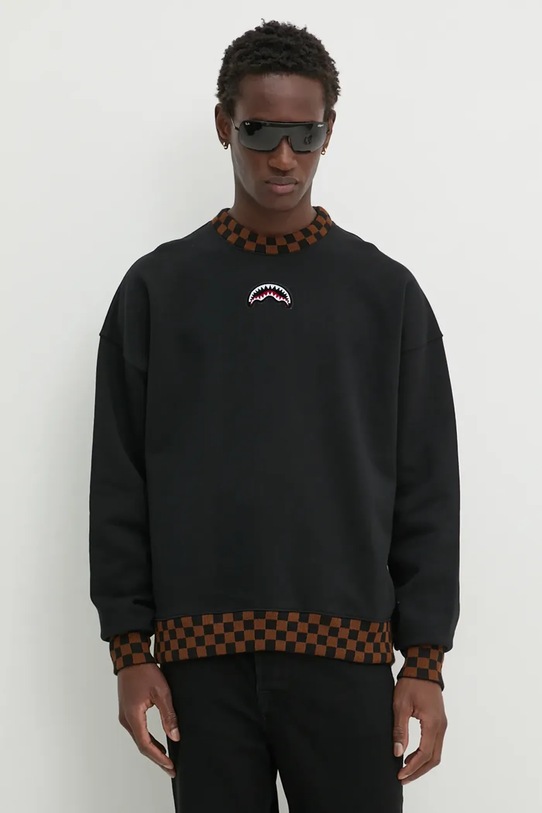 Bavlnená mikina Sprayground SP646CHECK čierna