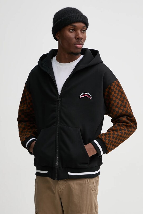 Bavlnená mikina Sprayground SP647CHECK čierna AW24