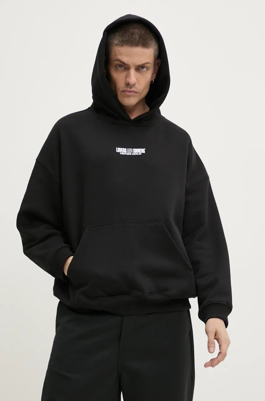 Vertere Berlin hanorac de bumbac print negru VER.H127