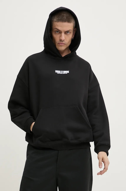 Vertere Berlin hanorac de bumbac print negru VER.H127