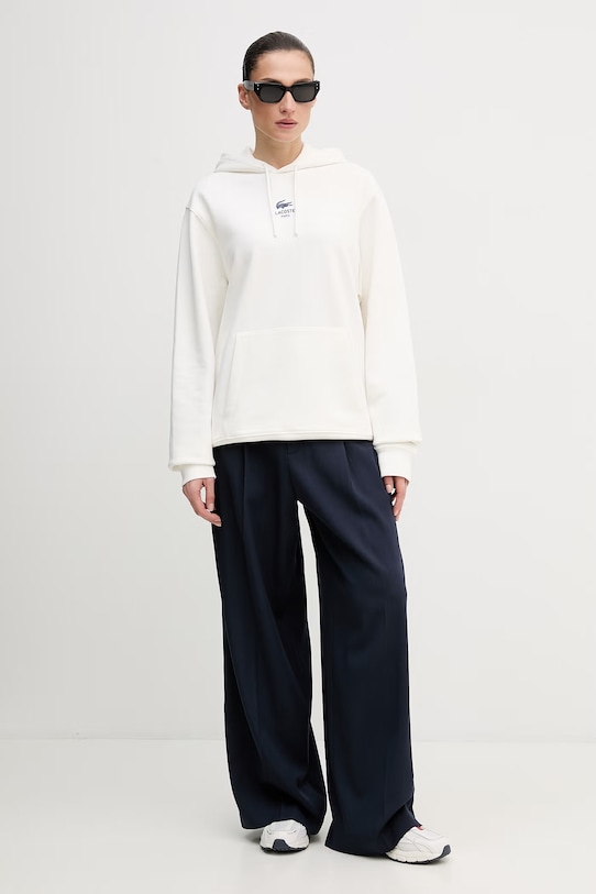 Lacoste bluza bawełniana SH2740 beżowy AW25