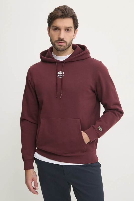 Lacoste bluza bawełniana SH2740 bordowy AW25