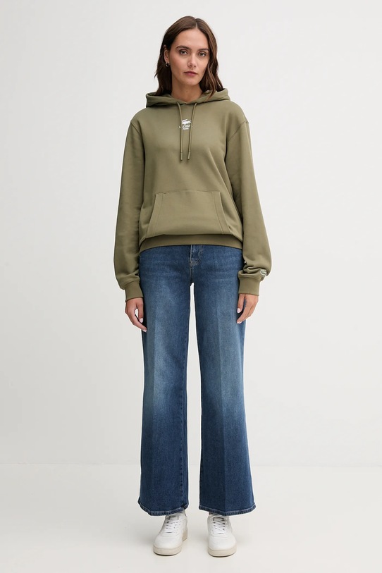 Lacoste bluza bawełniana SH2740 zielony AW25