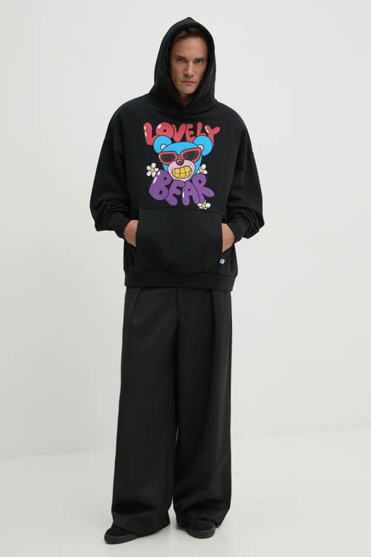 Inbetweeners bluza bawełniana F4TWUAHS071 czarny AW24