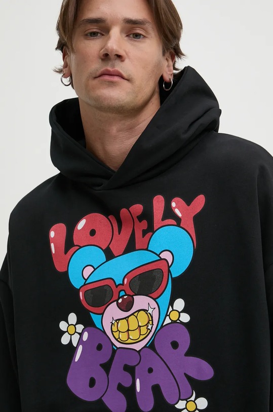 Inbetweeners bluza bawełniana czarny F4TWUAHS071