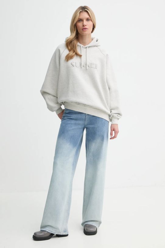 Ρούχα Βαμβακερό Φούτερ Sunnei RTWXJER018 γκρί