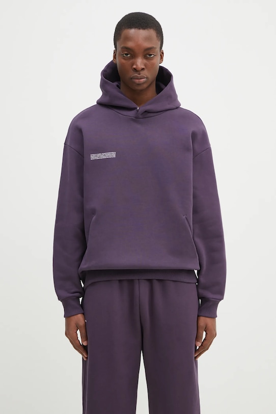 Βαμβακερή μπλούζα Pangaia στάμπα μωβ 10001740