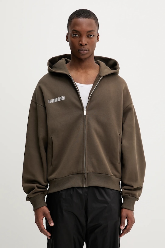 Bavlněná mikina Pangaia 10002310 hnědá SS25