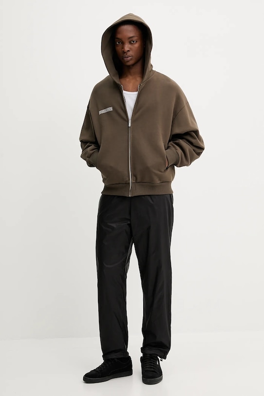 Bavlněná mikina Pangaia hnědá 10002310