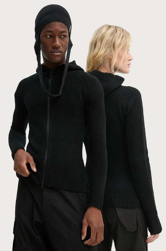 Heliot Emil cardigan din lână uni negru AW24.W.07.066.BLK01