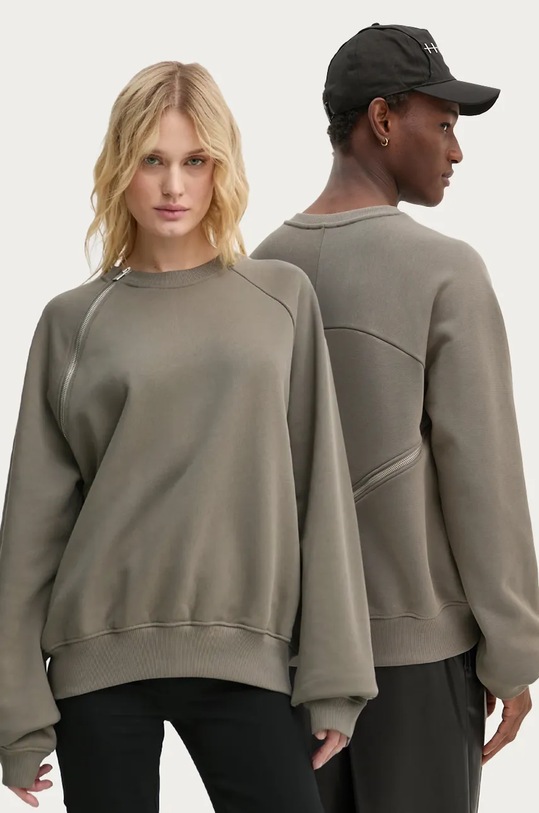 Heliot Emil bluza bawełniana HE.M.08.054.DG23 zielony AW24