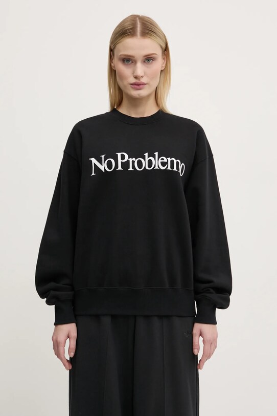 Bavlněná mikina No Problemo NP20002.02 černá AW24