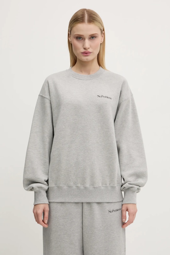 No Problemo bluza bawełniana Mini Problemo Crew Neck Sweat NP20009.02 szary AW24