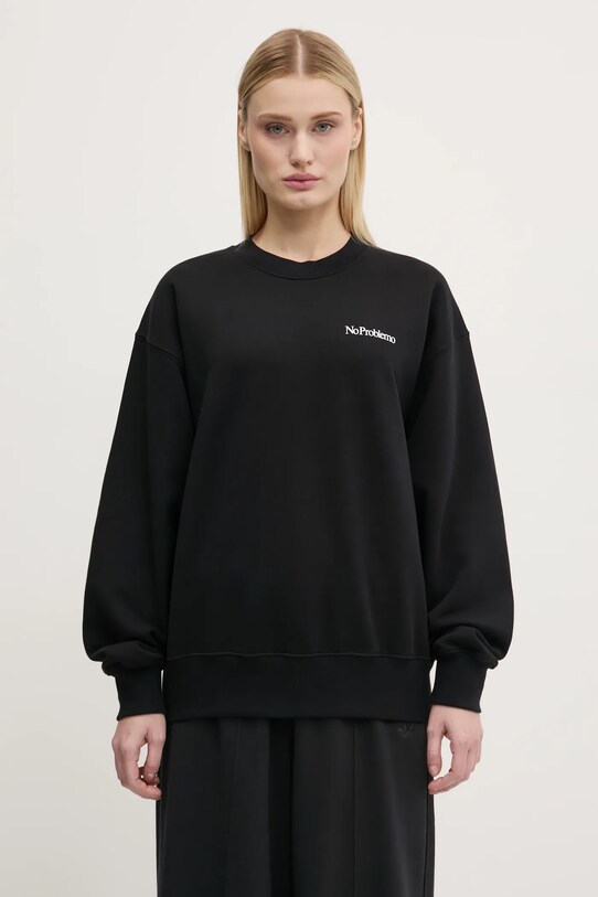 Bavlnená mikina No Problemo Mini Problemo Crew Neck Sweat NP20009.02 čierna AW24