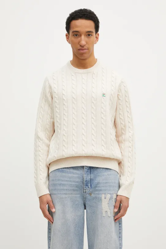 FILA+ woolen jumper Cabled Knitted Crewneck round neck beige 42FW24JJ02544C007