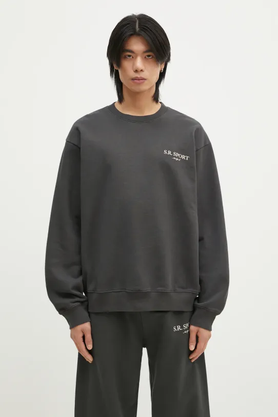 Sporty & Rich cotton sweatshirt Wimbledon cotton gray ST071512304BA02