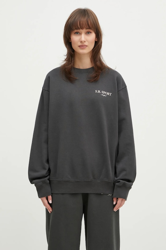 Sporty & Rich cotton sweatshirt Wimbledon ST071512304BA02 gray AW24