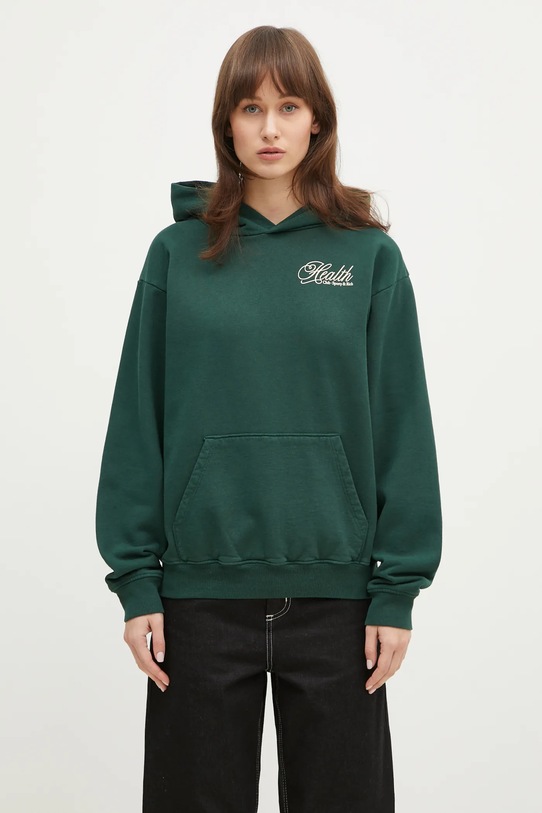 Sporty & Rich felpa in cotone Health Script ST070511078GR10 verde AW24