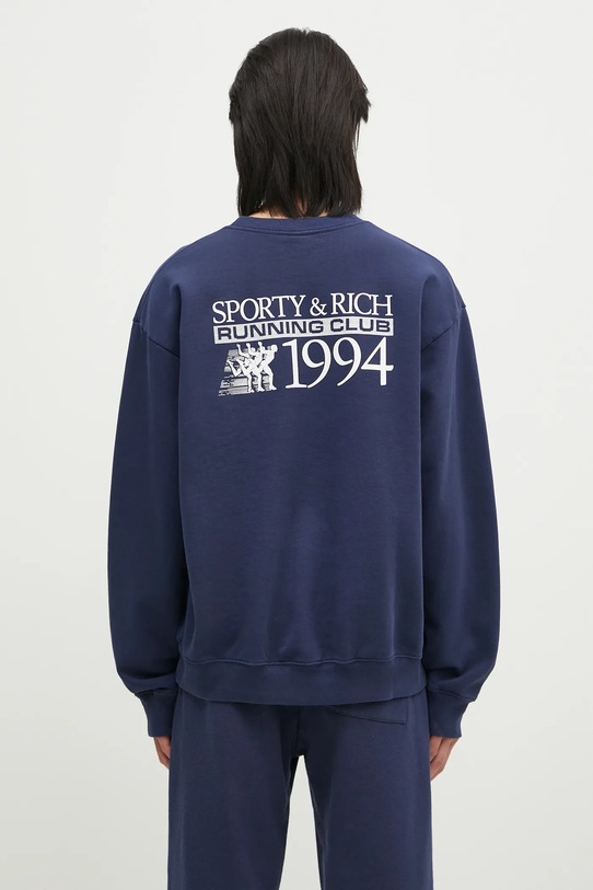 Abbigliamento Sporty & Rich felpa in cotone Finish Line ST071516170BL32 blu navy