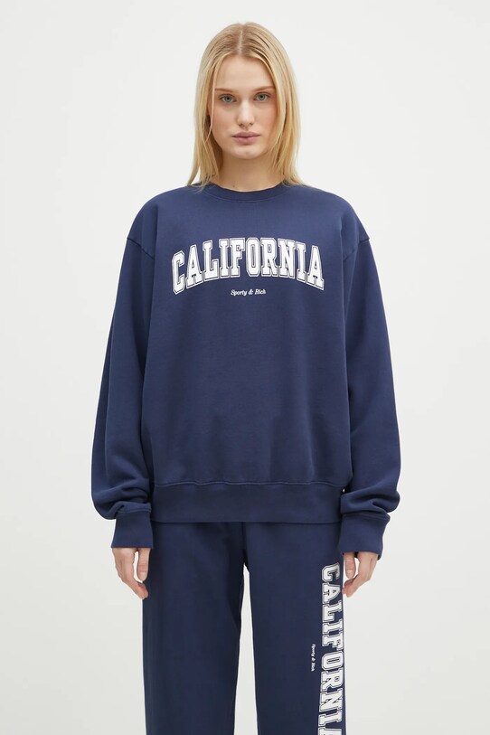 Бавовняна кофта Sporty & Rich California ST071516501BL32 темно-синій AW24