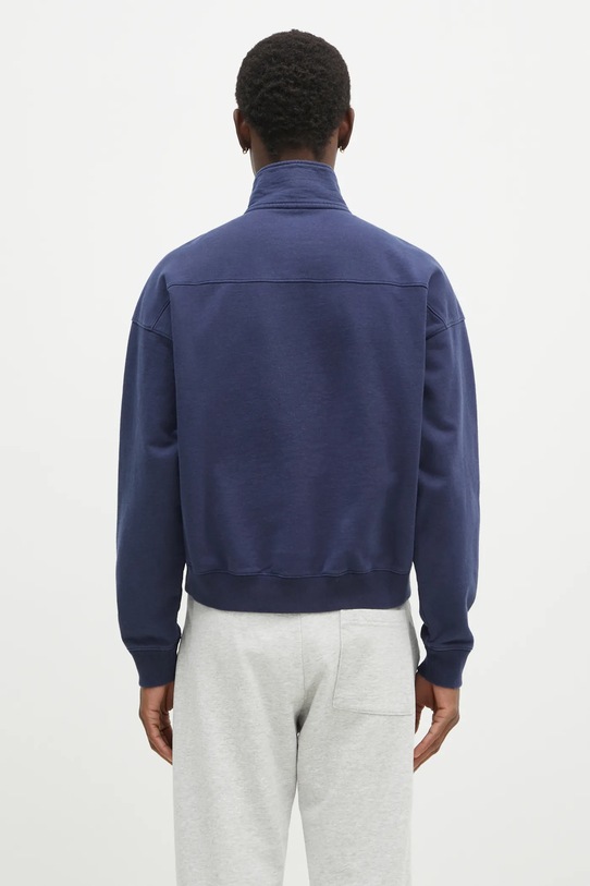 Хлопковая кофта Sporty & Rich Vendome Embroidered Quarter Zip ST073506205BL32 тёмно-синий