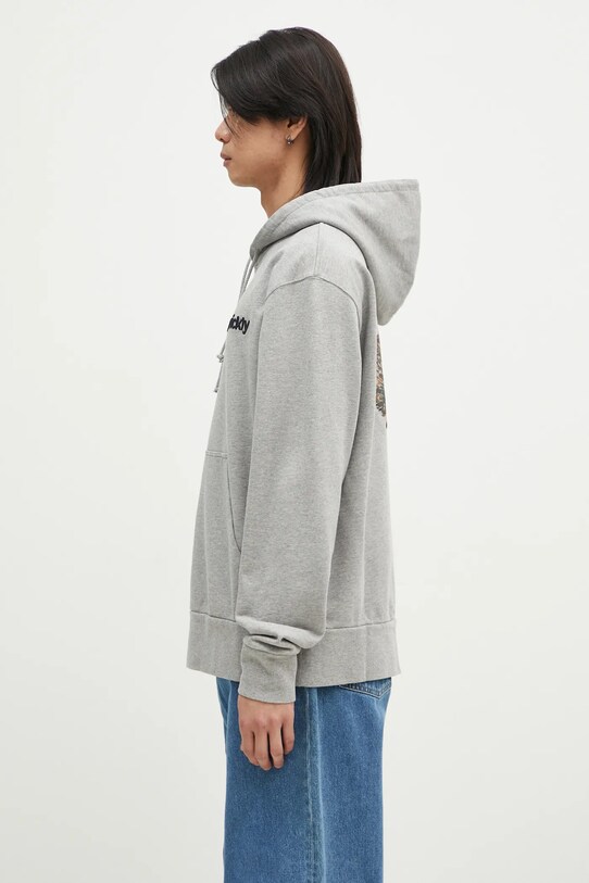 Îmbrăcăminte JW Anderson hanorac de bumbac Prickly Back Print Hoodie JW0210.PG1668.905 gri