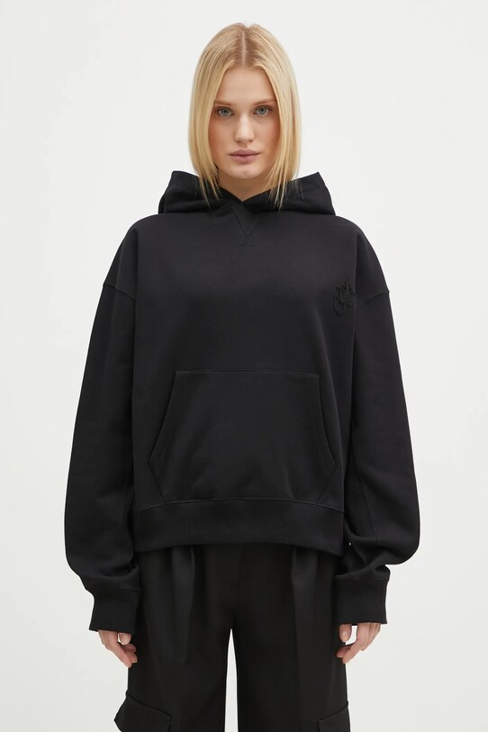 JW Anderson hanorac de bumbac Anchor Logo Hoodie JW0183.PG1631.999 negru AW24