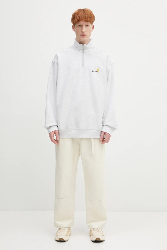 Кофта Carhartt WIP Half Zip American Script Sweat I027014.482XX сірий