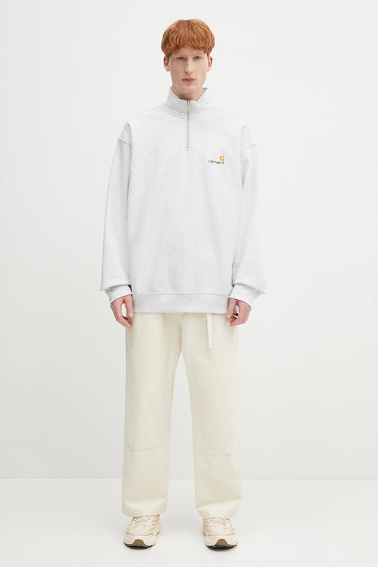 Кофта Carhartt WIP Half Zip American Script Sweat I027014.482XX серый