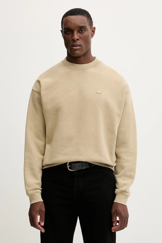 Lacoste bluza bawełniana bawełna beżowy SH2837