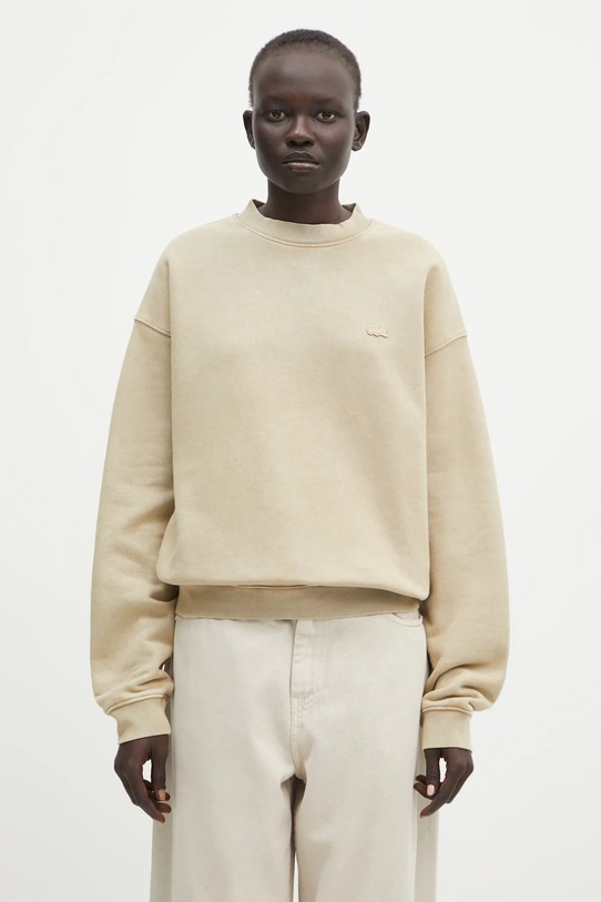 Βαμβακερή μπλούζα Lacoste SH2837 μπεζ AW24