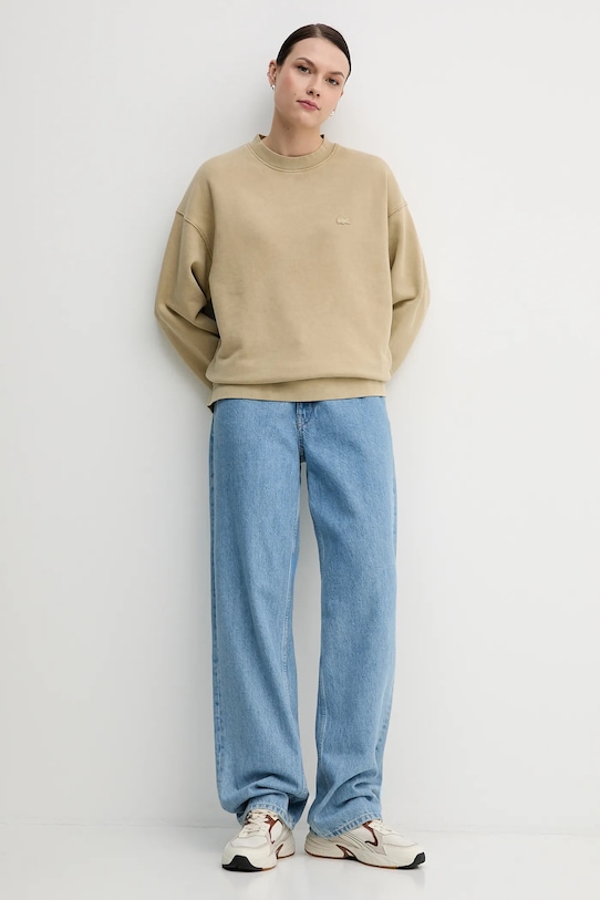 Lacoste bluza bawełniana beżowy SH2837