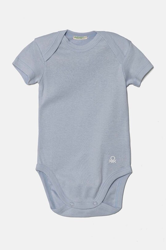 Дитяче бавовняне боді United Colors of Benetton 3-pack 3GI70B079.W.Repro.9BYH блакитний AW24
