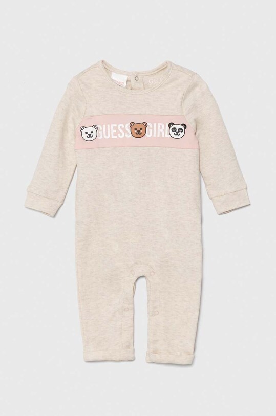 Detský bavlnený overal Guess Pre bábätká béžová S4YG10.KAE14.9BYH