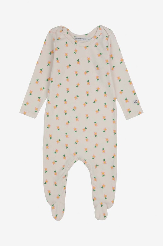 Девочка Хлопковый комбинезон для младенцев Bobo Choses Pansy Flower 224AB105 фиолетовой