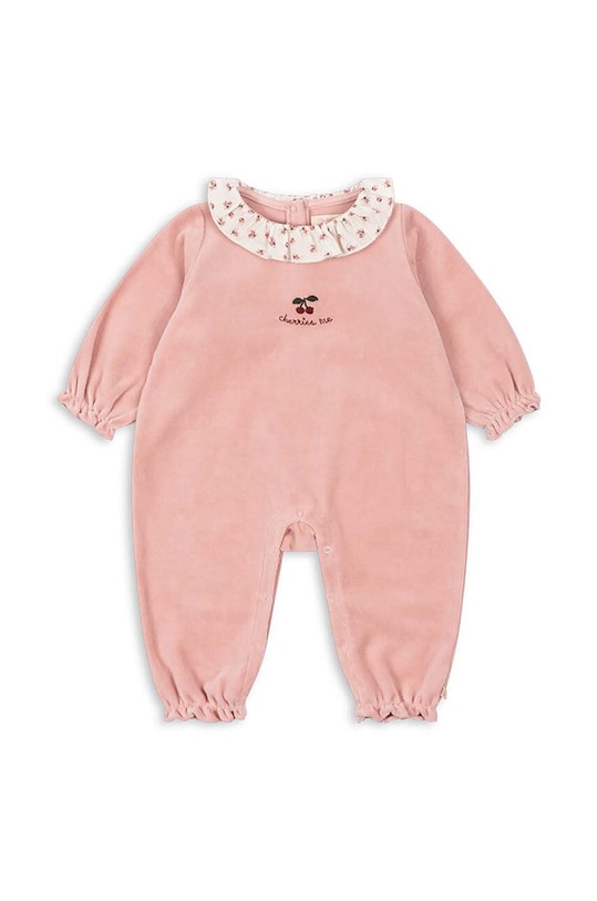 Dětské polo dupačky Konges Sløjd MIFFA FRILL ONESIE GOTS KS101602 růžová AW24