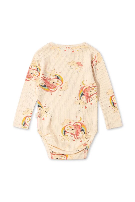 Konges Sløjd body din bumbac pentru bebelusi MINNIE GLITTER BODY GOTS KS102054 bej AW24