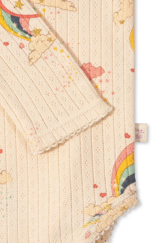 Konges Sløjd body din bumbac pentru bebelusi MINNIE GLITTER BODY GOTS bej KS102054