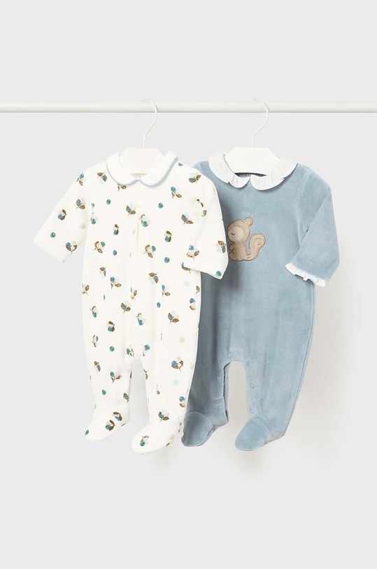 Kombinezon bez rukava za bebe Mayoral Newborn 2-pack natpis plava 2777.2D.Newborn.9BYH