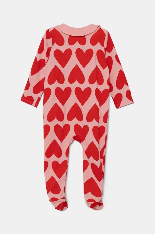 Kojenecké bavlněné dupačky United Colors of Benetton 3MR70T01W.W.Seasonal růžová AW24