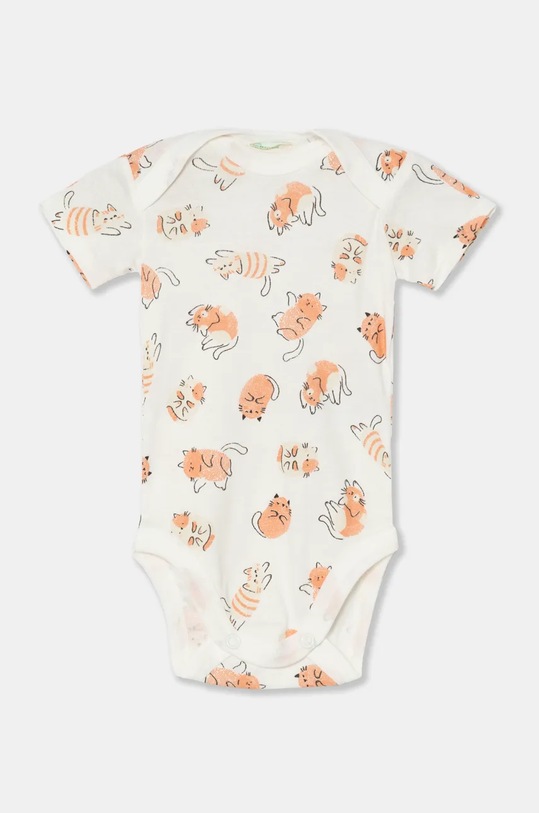 Dziewczynka United Colors of Benetton body bawełniane niemowlęce 2-pack 3GI70B00S.G.W.Seasonal pomarańczowy
