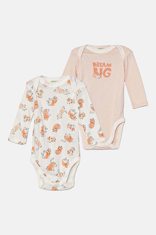 United Colors of Benetton body bawełniane niemowlęce 2-pack Produkt niemowlęcy różowy 3GI70B00R.G.W.Seasonal