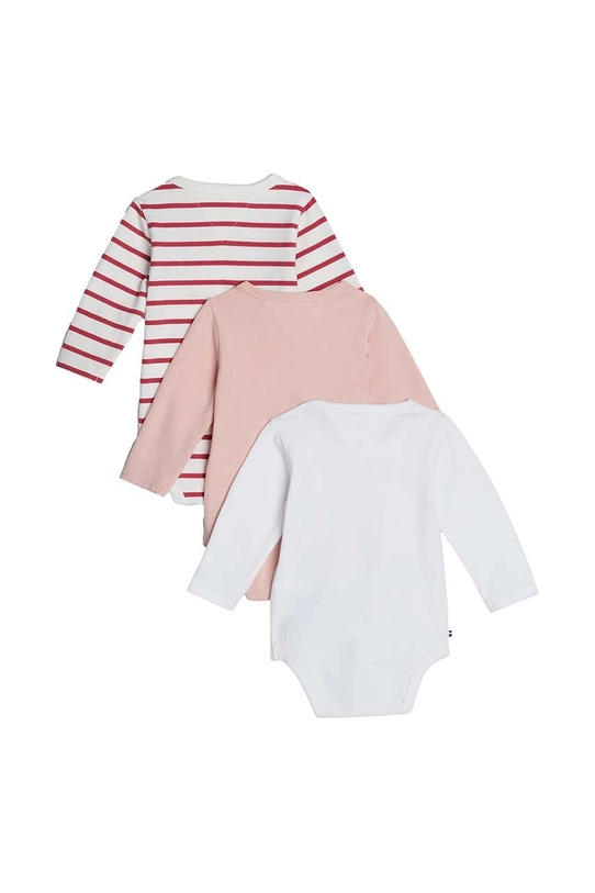 Bodi za bebe Tommy Hilfiger 3-pack KN0KN01949.G.9BYH roza AW24