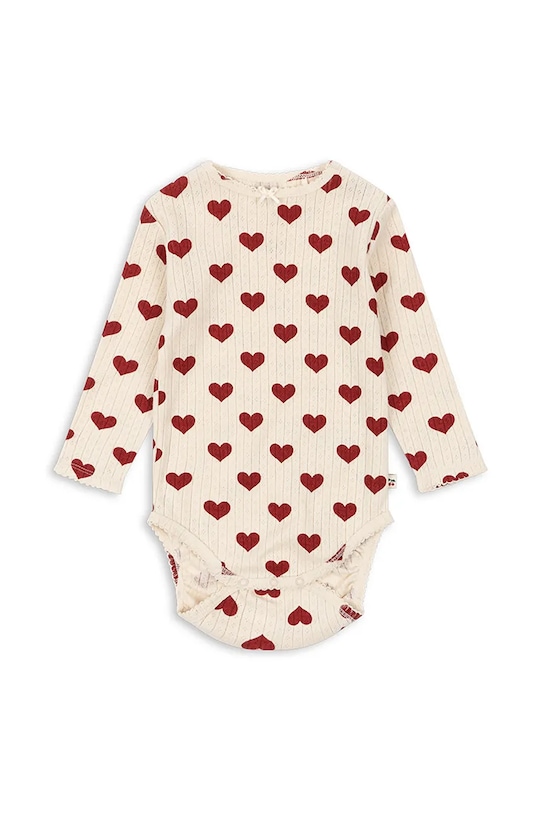 Konges Sløjd body bawełniane niemowlęce MINNIE BODY GOTS Produkt niemowlęcy beżowy KS101606