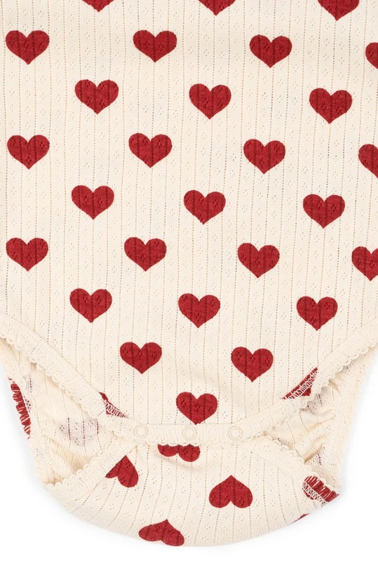 Konges Sløjd body bawełniane niemowlęce MINNIE BODY GOTS beżowy KS101606