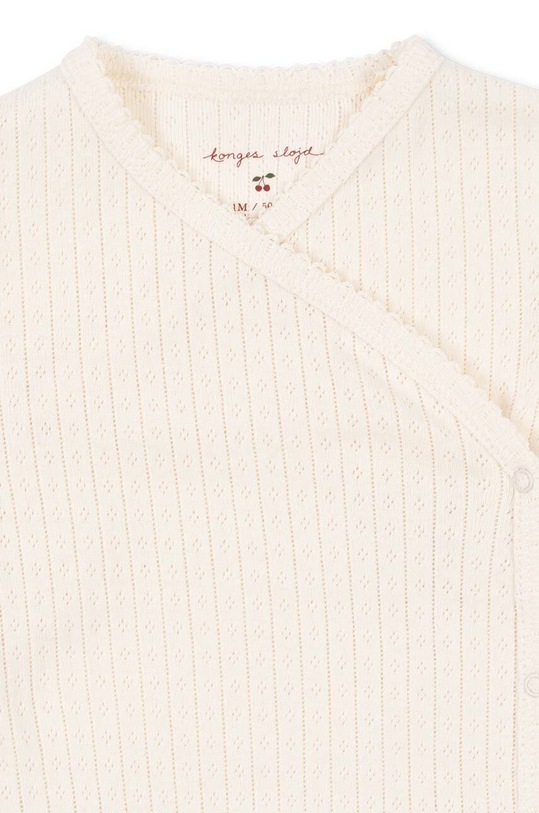 Chłopiec Konges Sløjd body bawełniane niemowlęce MINNIE NEWBORN BODY GOTS KS101609 biały
