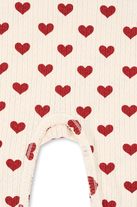 Konges Sløjd śpioszki bawełniane niemowlęce MINNIE ONESIE GOTS KS101611 beżowy