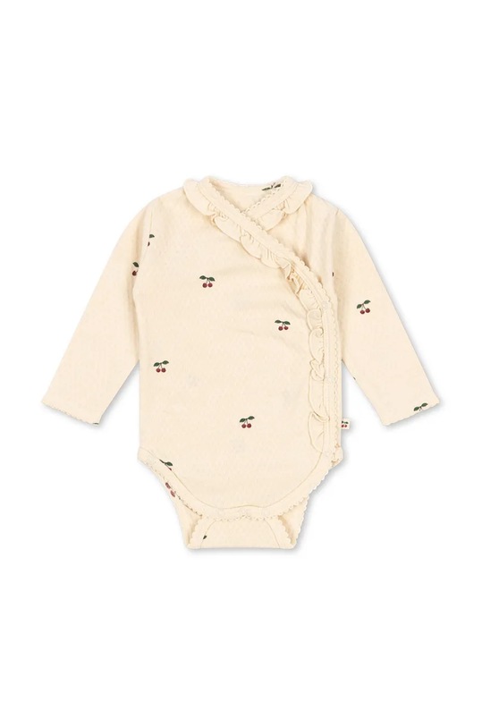 Βαμβακερά φορμάκια για μωρά Konges Sløjd SUI NEWBORN FRILL BODY GOTS Βρεφικό προϊόν μπεζ KS101699