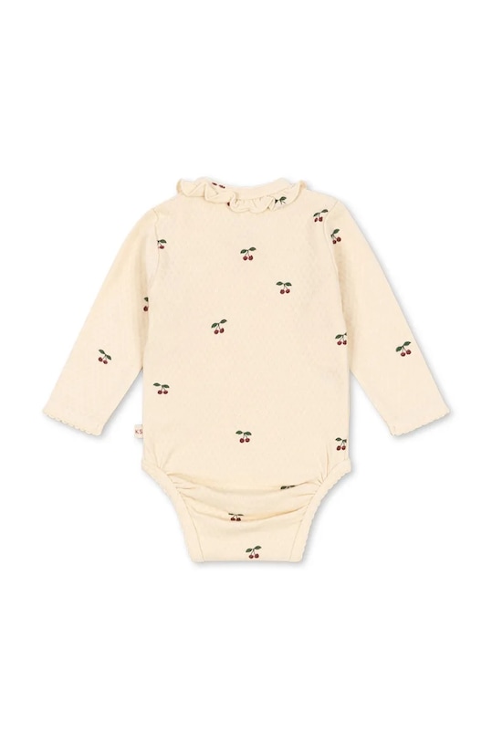 Βαμβακερά φορμάκια για μωρά Konges Sløjd SUI NEWBORN FRILL BODY GOTS KS101699 μπεζ AW24